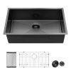 30 Inch Undermount Sink - 30"x18"x10" Gunmetal Black Undermount Kitchen Sink 16 Gauge 10 Inch Deep Single Bowl Kitchen Sink Basin