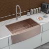 30 Rose Gold Farmhouse Sink - 30 Inch Kitchen Sink Stainless Steel 16 gauge Apron Front Kitchen Sink