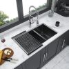 Double Bowl(60/40) Undermount Sink- 33"x19" Gunmetal Black Double Bowl Kitchen Sink 16 Gauge with Two 10" Deep Basin