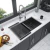 Double Bowl(50/50) Undermount Sink- 33"x19" Gunmetal Black Double Bowl Kitchen Sink 16 Gauge with Two 10" Deep Basin