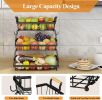 3 Tier Fruit Basket Bowl Farmhouse with Side hooks for Kitchen Countertop