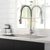 Commercial Kitchen Sink Faucet with Deck Plate Brushed Nickel