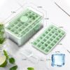 Ice Cube Tray With Lid And Bin Plastic Ice Trays Pop Ice Mold 2 Ice Cube Trays with Scoop Easy Release Stackable Dishwasher Safe Produce 56 Ice Cubes