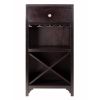 Ancona Modular Wine Cabinet with One Drawer; Glass Rack; X Shelf