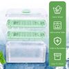 Ice Cube Tray With Lid And Bin Plastic Ice Trays Pop Ice Mold 2 Ice Cube Trays with Scoop Easy Release Stackable Dishwasher Safe Produce 56 Ice Cubes