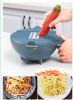 New 9 in 1 Rotate Vegetable Cutter with Drain Basket Multifunctional Food Slicer Grater Shredder Kitchen Food Chopper Grater Strainer Fruit Colander P