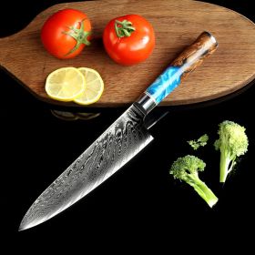 Pattern Kitchen Knife (Color: Blue handle with box)