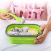 Lunch Box Collapsible Silicone Food Storage with Fork Spoon Expandable Eco Lunch Bento Box BPA-Free Dishwasher Freezer Microwave Safe