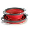 Collapsible Colander Silicone Bowl Strainer Set of 2, Portable Folding Filter Basket Bowls Container Rubber Strainer, Use for Draining Fruits